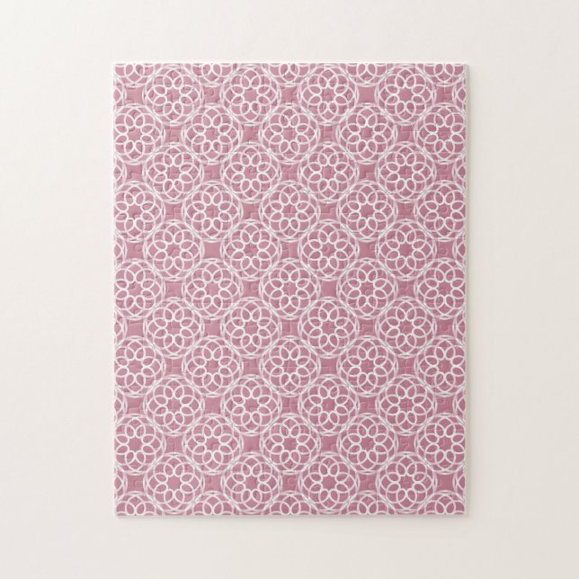 Puzzle Motif géométrique sans couture rose blanc (Vertical)
