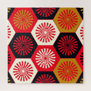Puzzle Motif hexagonal de style asiatique