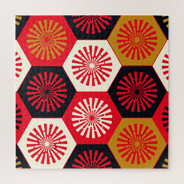 Puzzle Motif hexagonal de style asiatique (Vertical)
