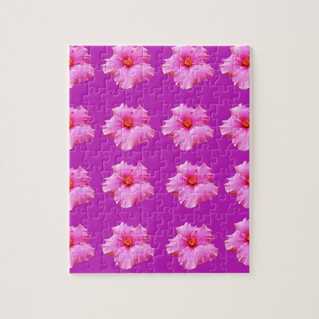 Puzzle Motif_Hibiscus_rose,_ (Vertical)