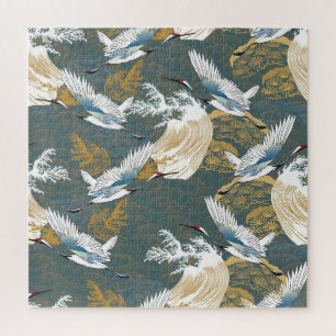 Puzzle Motif japonais Vintage Crane Birds