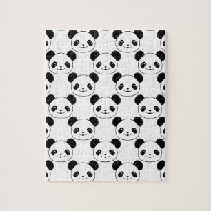 Puzzle Motif Kawaii Panda En Noir Et Blanc