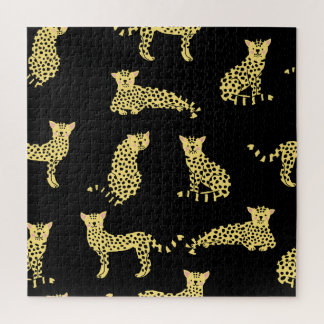Puzzle Motif léopard : Arrière - plan noir Cheetah