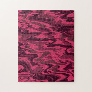 Puzzle Motif Liquide Ondulé Rose Foncé