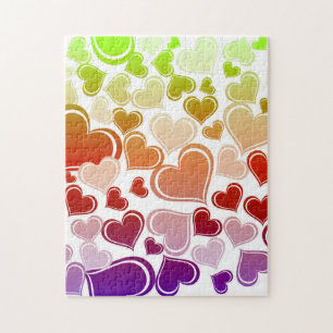 Puzzle Motif lumineux génial de coeurs
