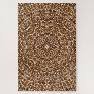 Puzzle Motif Mandala Marron Chocolat et Blanc