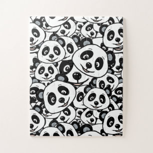 Puzzle Motif moderne de panda ours en noir et blanc