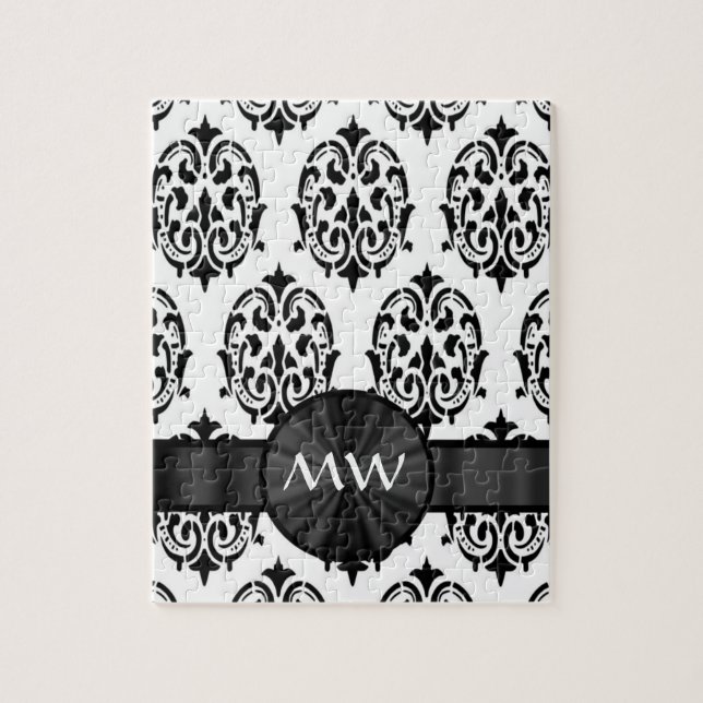 Puzzle Motif noir et blanc de damassé (Vertical)