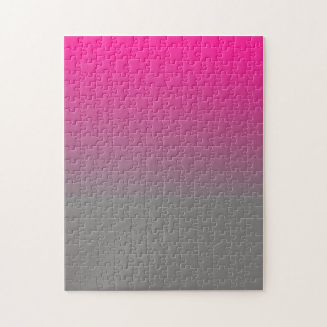 Puzzle Motif ombré rose foncé et gris (Vertical)