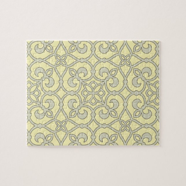 Puzzle Motif orné de treillis jaune marocain (Horizontal)