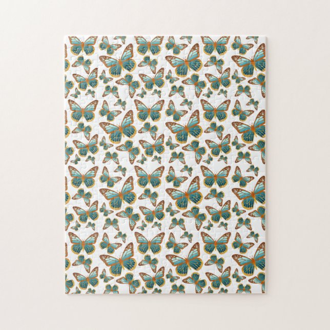 Puzzle Motif papillon bleu dégradé (Vertical)