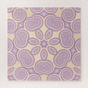 Puzzle Motif Pastel Pink & Purple Kaleidoscope