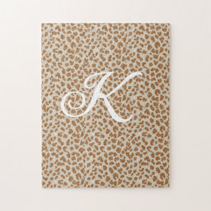 Puzzle Motif peau de panthère monogrammé nom lettre