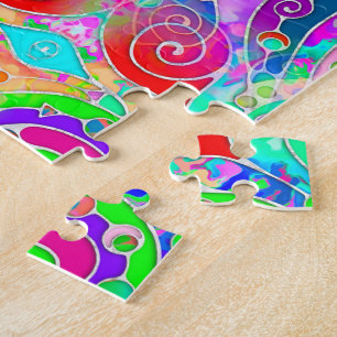 Puzzle Motif Peint À La Main Et Numériquement Art 22