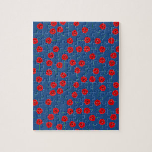 Puzzle Motif personnalisé Fleurs de pavot rouge