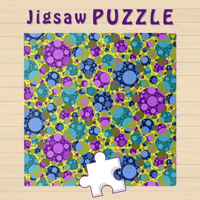 Puzzle Motif pois en bleu rose Turquoise - (Créateur téléchargé)