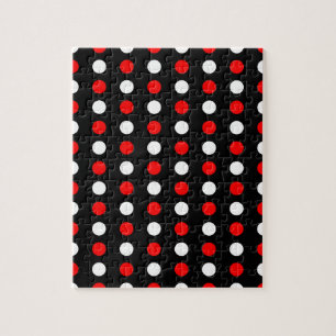 Puzzle Motif pois rouge et blanc