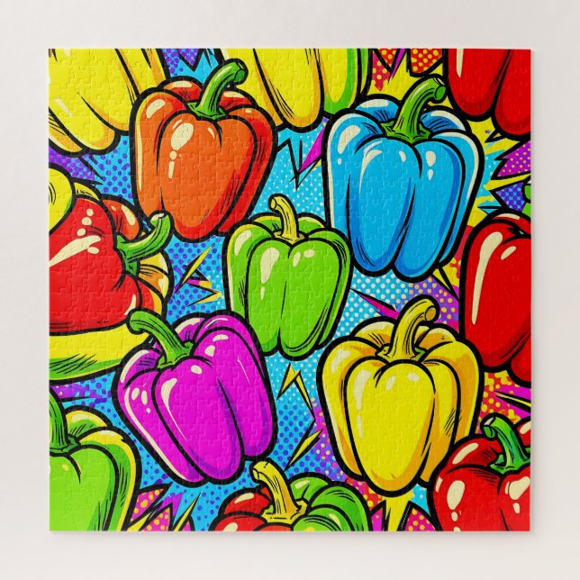 Puzzle Motif poivrons Pop Art (Vertical)