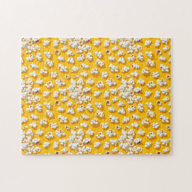 Puzzle Motif Popcorn sur Arrière - plan jaune (Horizontal)
