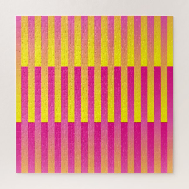 Puzzle Motif rayé orange jaune rose (Vertical)