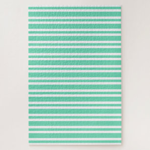 Puzzle Motif rayures blanches Aquamarine
