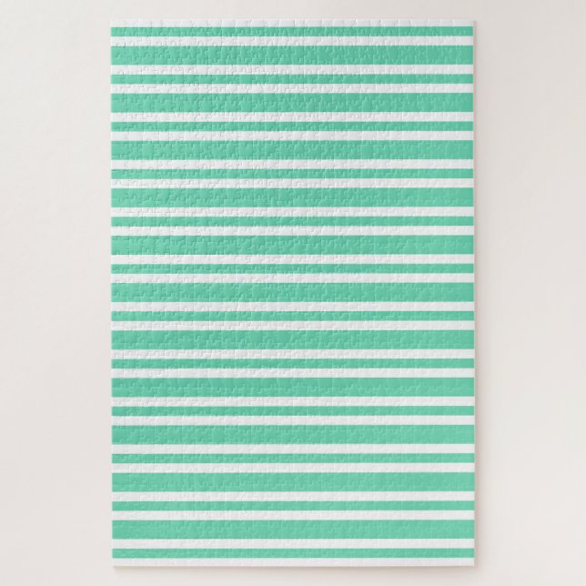 Puzzle Motif rayures blanches Aquamarine (Vertical)