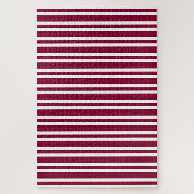 Puzzle Motif rayures blanches et bordeaux (Vertical)