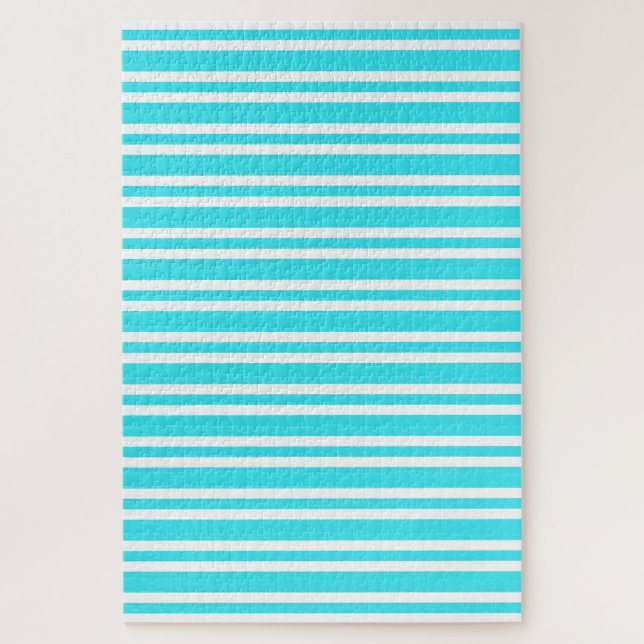 Puzzle Motif Rayures Bleu Blanc (Vertical)