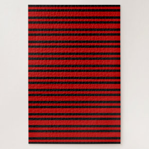Puzzle Motif Rayures Rouges Noires