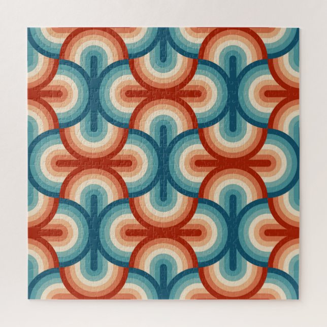 Puzzle Motif Retro Summer Rainbow Stripes (Vertical)