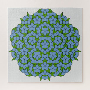 Puzzle Motif Rhombus Penrose vert et bleu