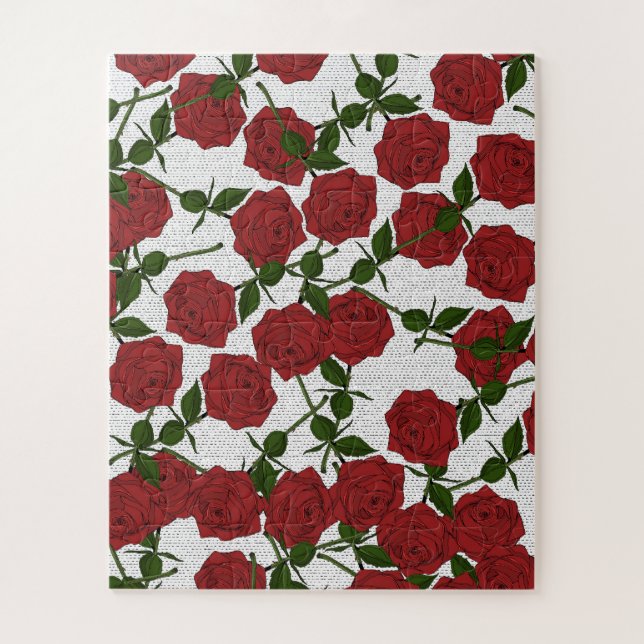 Puzzle Motif Rose Rouge (Vertical)