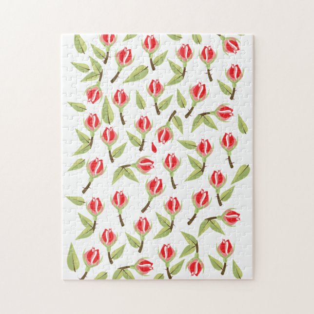 Puzzle Motif Rose Rouge (Vertical)