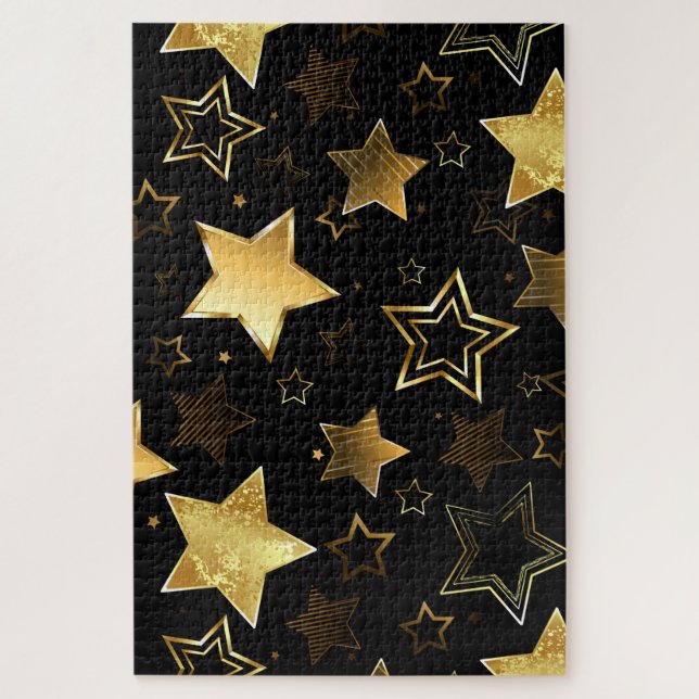 Puzzle Motif sans couture avec étoiles d'or (Vertical)
