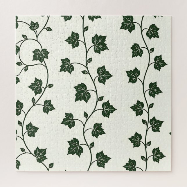 Puzzle Motif sans couture de lierre Classique Vert (Vertical)