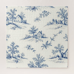 Puzzle Motif sans couture de toile de Jouy de campagne