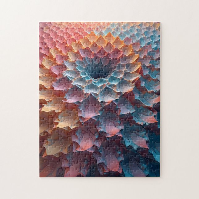 Puzzle Motif semblable à une feuille en pastels (Vertical)