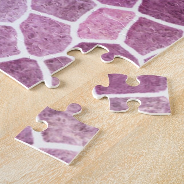 Puzzle Motif Terrazzo Patchwork Pavé Rose Pâle (Côté)