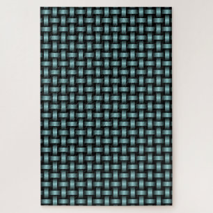 Puzzle Motif Tissé Bleu Noir