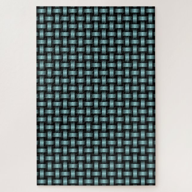 Puzzle Motif Tissé Bleu Noir (Vertical)