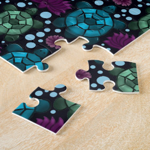 Puzzle Motif Tortue de Mer & Fleur de Lotus