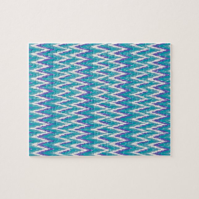 Puzzle motif turquoise et Amethyst iKat ZigZag (Horizontal)