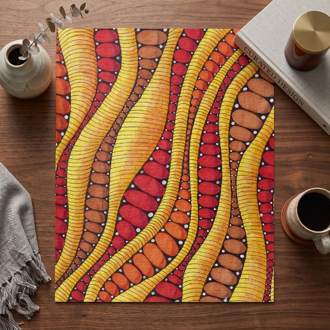 Puzzle Motif vague organique terracotta boho chaud (Créateur téléchargé)