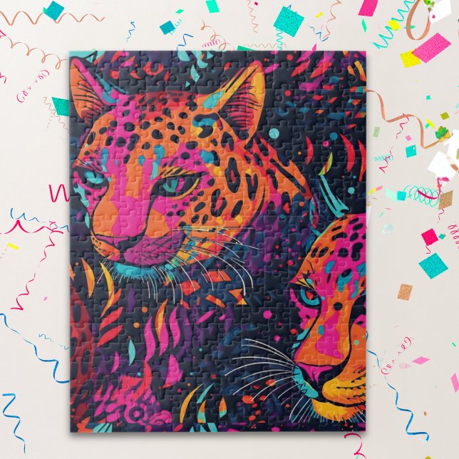Puzzle Motif vibrant de léopard de jungle  (Créateur téléchargé)
