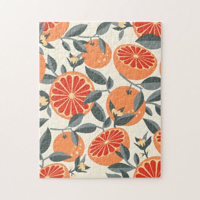 Puzzle Motif Vintage d'agrumes de pamplemousse (Vertical)