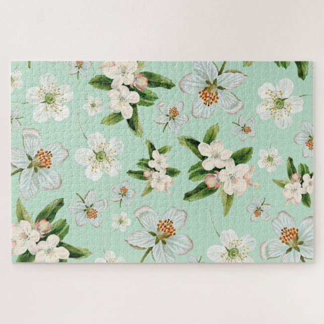 Puzzle Motif vintage de fleurs de printemps (Horizontal)