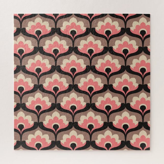 Puzzle Motif vintage fleuri sans joint (Vertical)