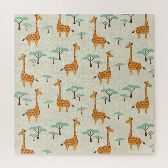 Puzzle Motif vintage Giraffe. (Vertical)