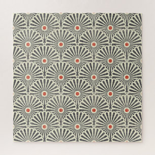 Puzzle Motif vintage japonais, texture transparente.