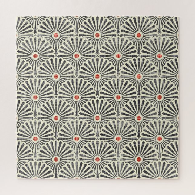 Puzzle Motif vintage japonais, texture transparente. (Vertical)